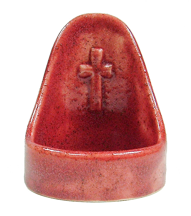 Candle holder ceramic - red/bleu/white