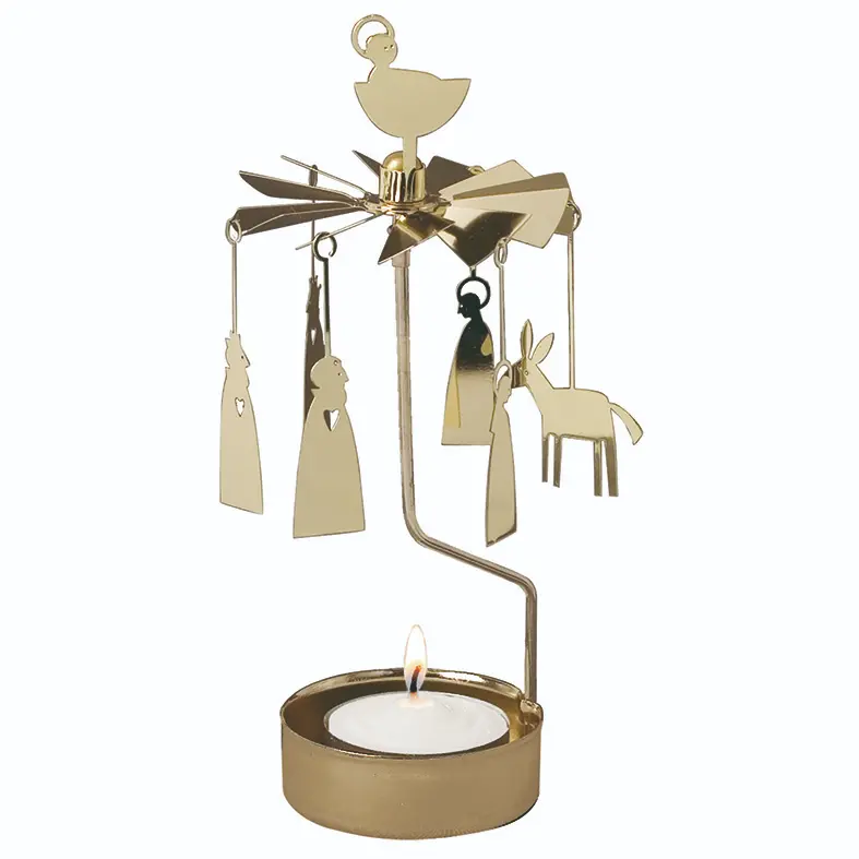 Rot. candlehold Crib gold -16cm
