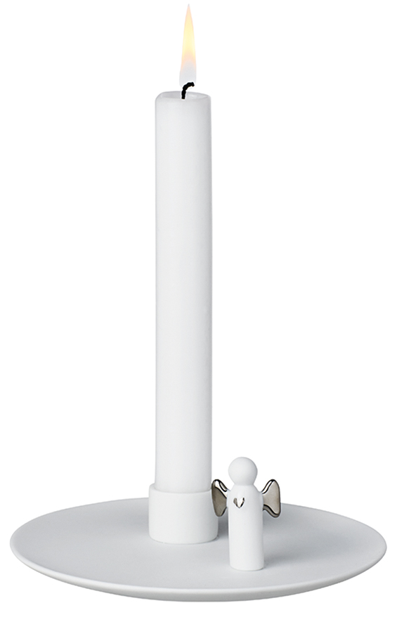 Ange porcelaine argenté/porcelaine - 14cm