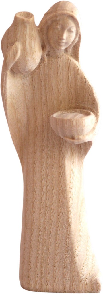 Bergère avec cruche/Groupe Aïda - H 12cm - sculpture bois/naturel