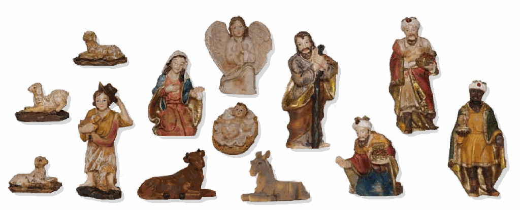 Kerststal Figuren 13-delig - polystone - H 8cm 