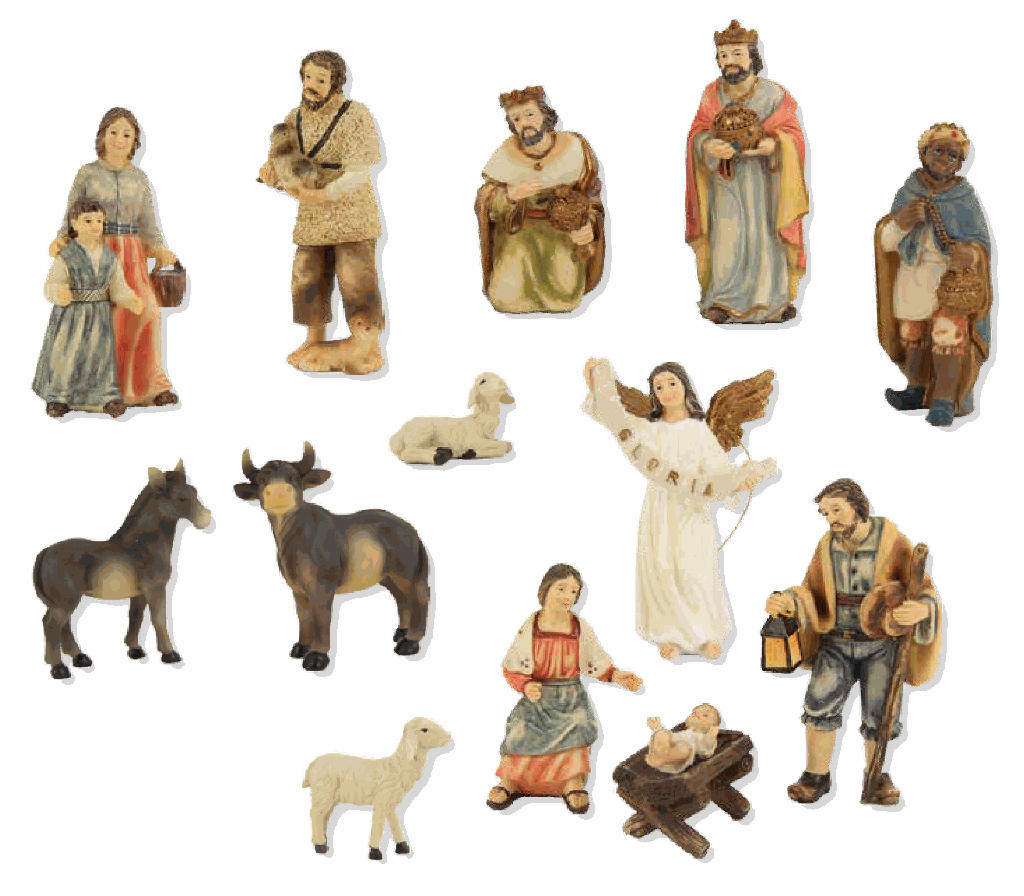 Peasant Nativity Figures - H 8cm 