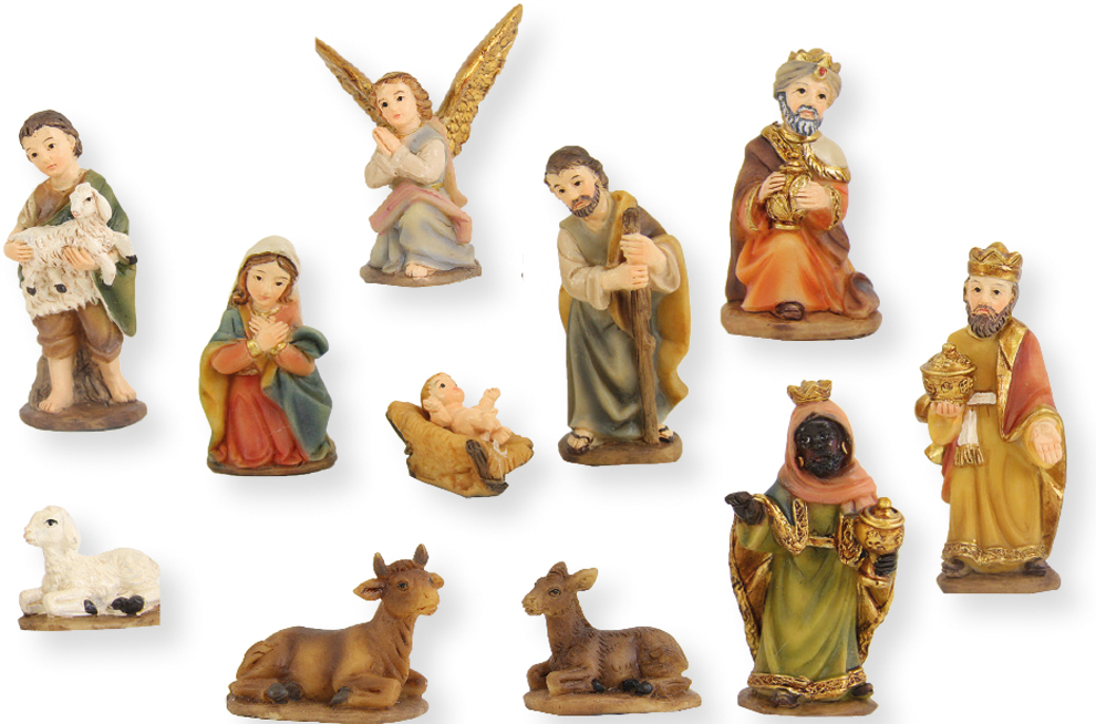 Kerststalfiguren 'Marcus' 12-delig - polystone - H 5cm 