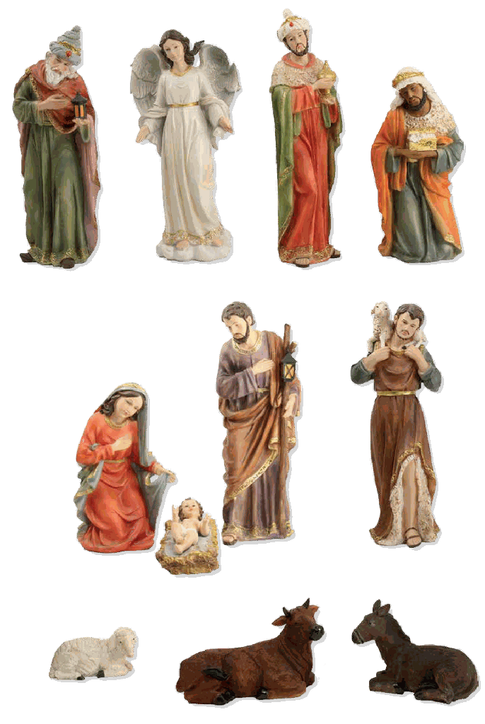 Kerststal Figuren 11-delig - polystone - H 40cm 
