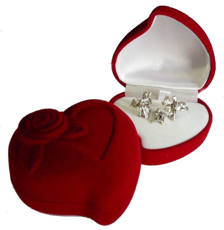 Etui hartje met mini-kerstgroep