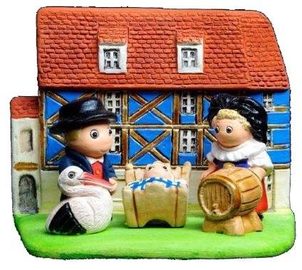Crèche du monde 'France/Alsace' - 7x9cm
