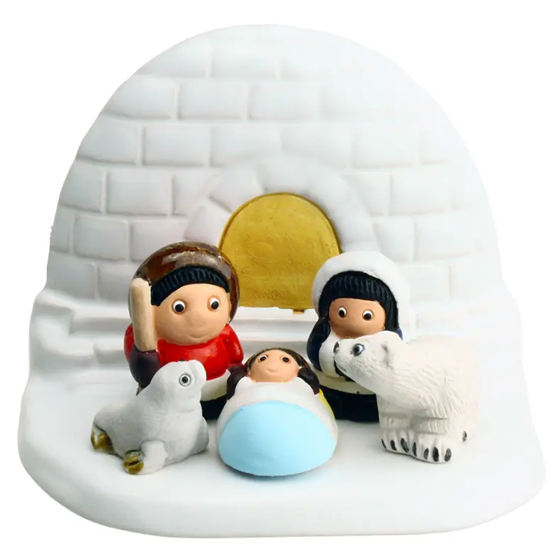 Kerstgroep "Eskimo" - 7x9cm