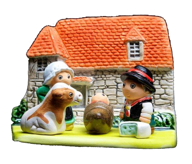 Crèche du monde 'France/Auvergne' - 7x9cm