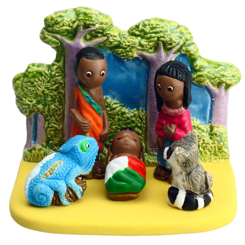 Crèche du monde 'Madagascar' - 7x9cm