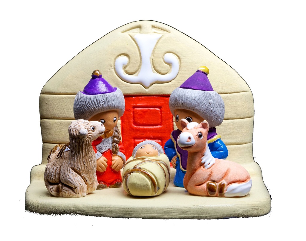 Crèche du monde 'Mongole' - 7x9cm