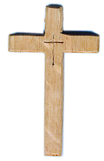 Croix sur cordon 'E' (50x80mm)