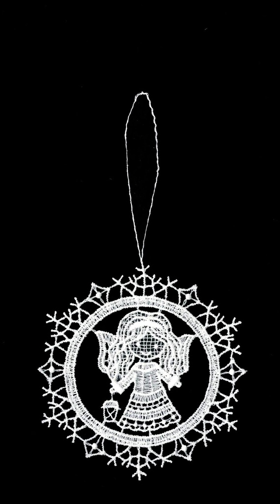 Pendentif dentelle - Ange/Lanterne - 9cm