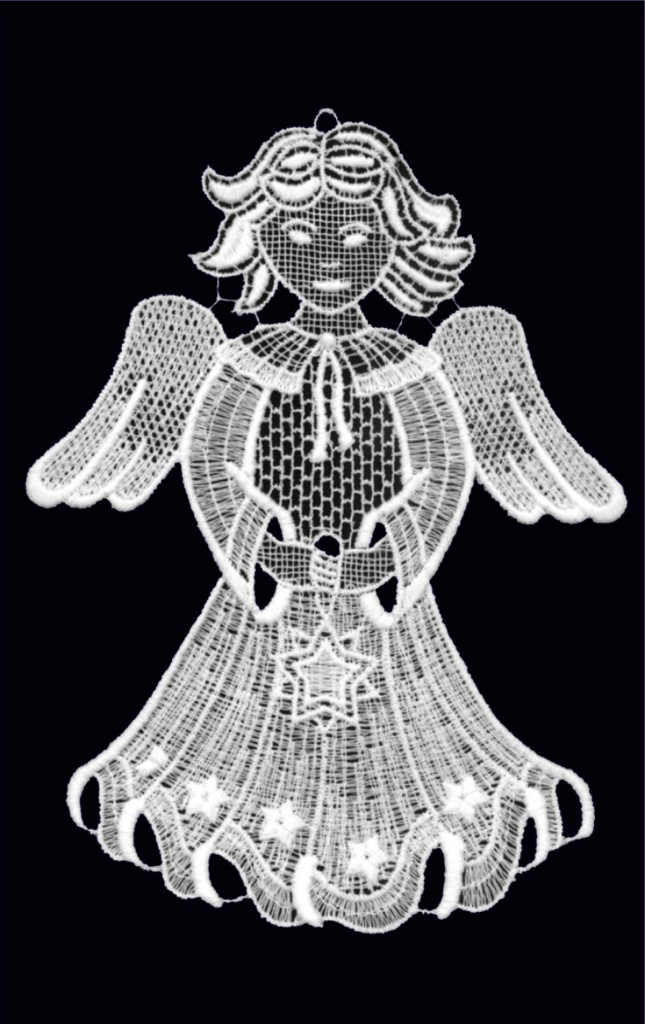 Window picture lace - Angel - 18,5x14 cm