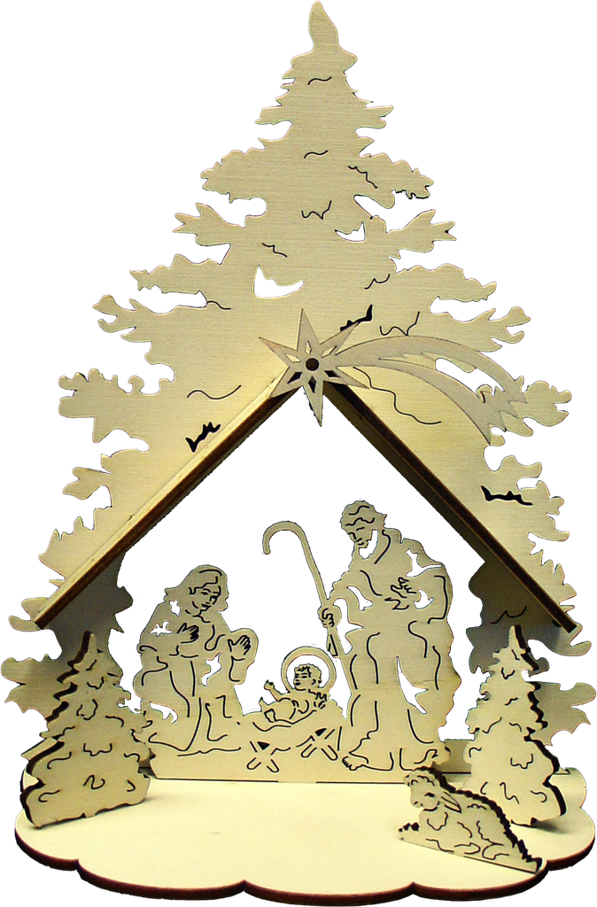 Nativité à monter/bois - H 9cm