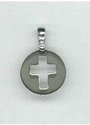 Medaille Kreuz/Ausschnitt - versilbert 925‰ (Ø15mm)