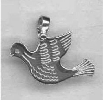 Pendentif colombe/avec détail - argent 925% (17x26mm)