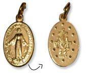 Médaille Vierge Miraculeuse - métal doré (10x14mm)