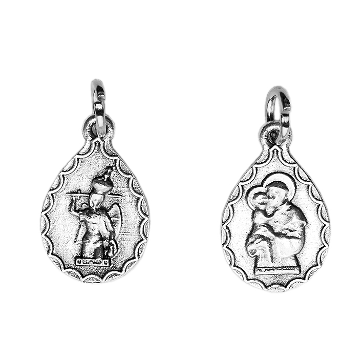Médaille St Michel/St Antoine - métal (14x20mm)