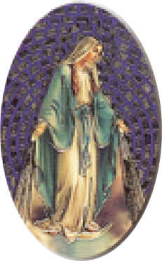 Pillendoos OLV Wonderdadige - ovaal/mozaïk (50x35x18mm)