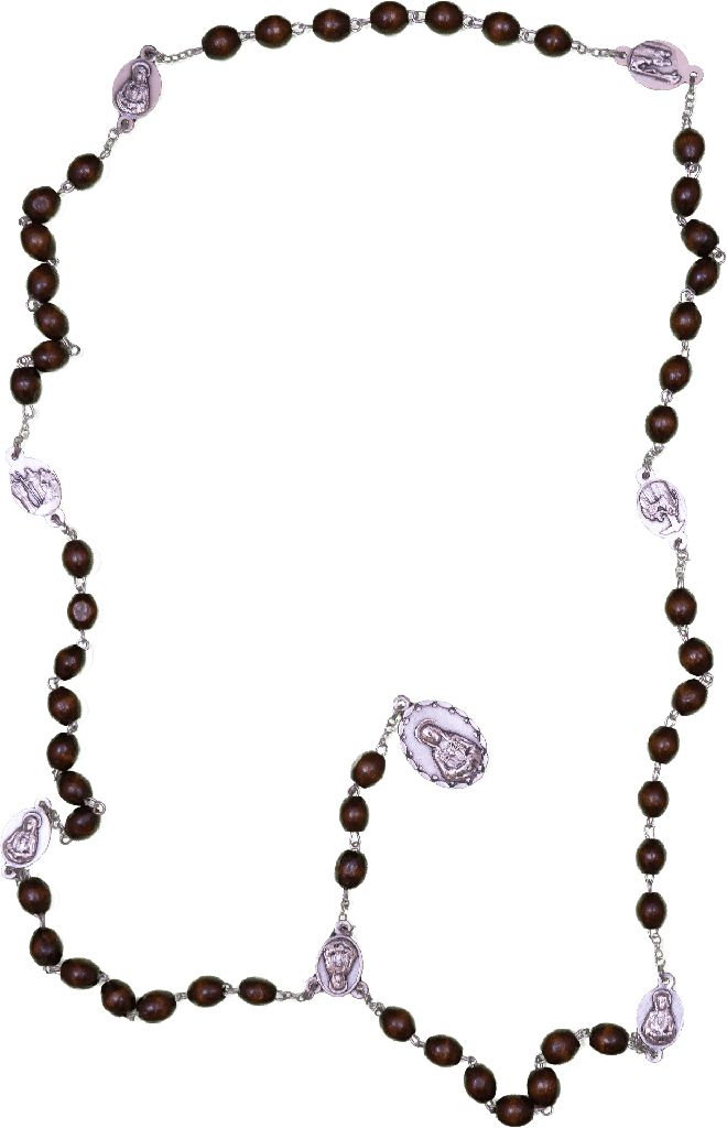 Rozenkrans van de 7 Smarten - houten kralen - bruin (9x8mm)