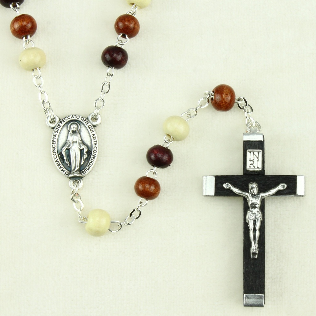 Chapelet - grains en bois - mix › 6mm