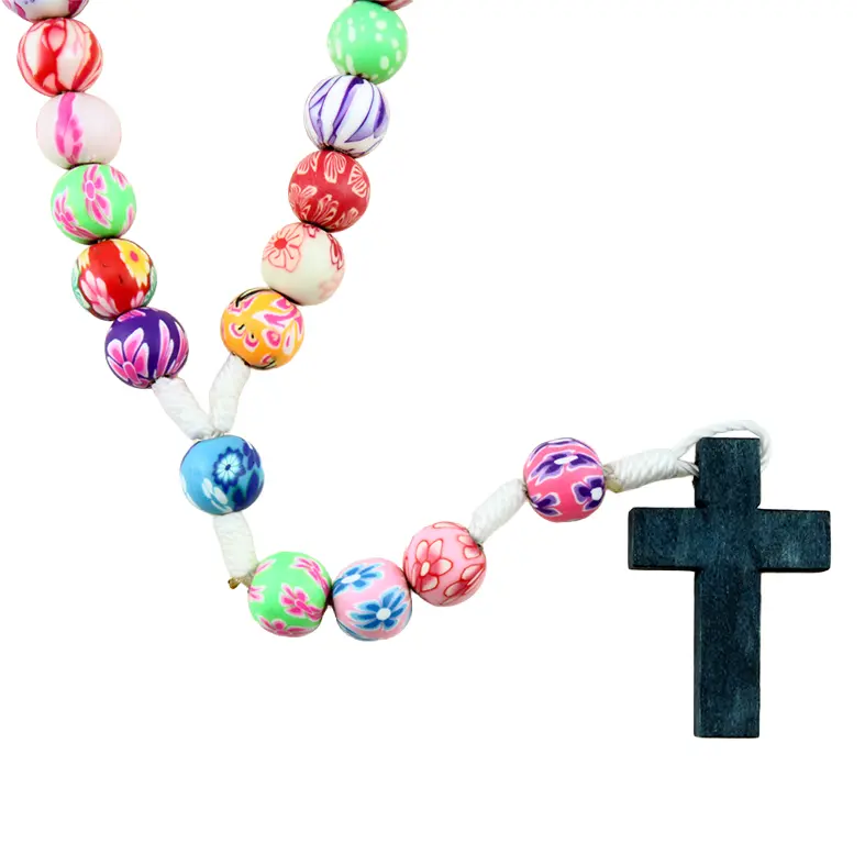 Rozenkrans - rubber kralen op koord met slotje - gekleurd (⌀8mm)