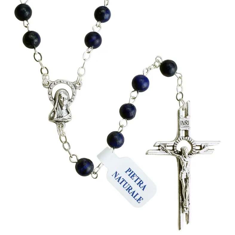 Rozenkrans met halfedelsteen - lapis lazuli (⌀6mm)