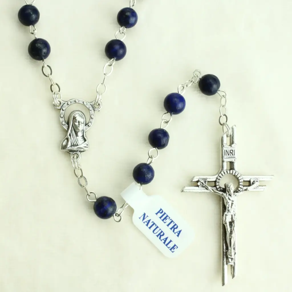 Rozenkrans met halfedelsteen - lapis lazuli (⌀6mm)