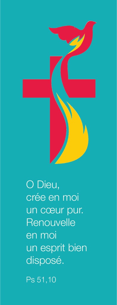 Signet communion - 5,5x15cm O Dieu crée en moi... Ps 51,10