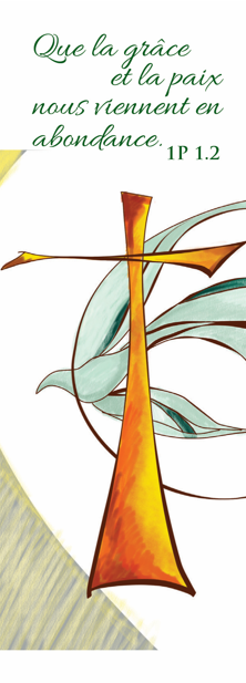 Signet communion - 5,5/15cm "Que la grace et la paix ..." - 1P 1,2