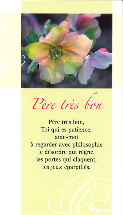 Signet prière Père très bon - SP014