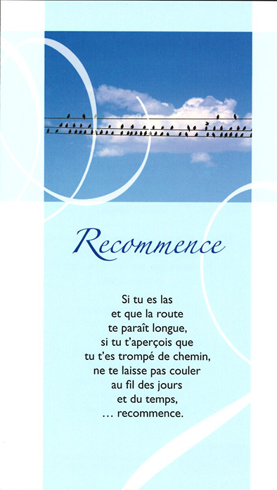 Signet prière Recommence - SP031
