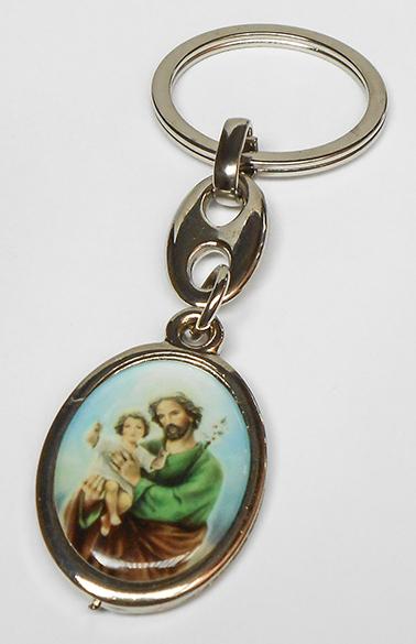 Porte-clef - métal - St Joseph/St Christophe (32x25mm)