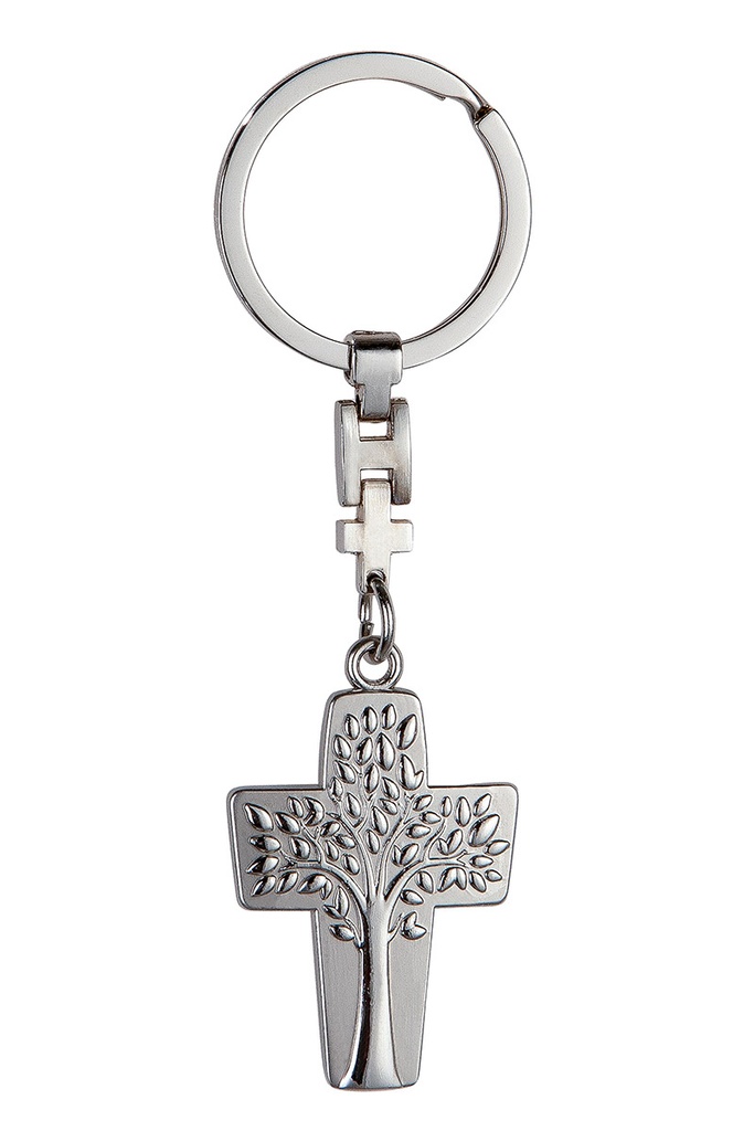 Porte-clef Croix/abre de Vie - métal (70x30mm)