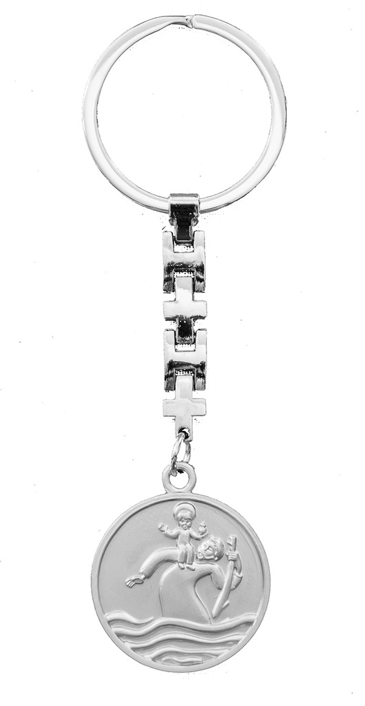 Sleutelhanger St Kristoffel - metaal/mod UMDV (80x30mm)