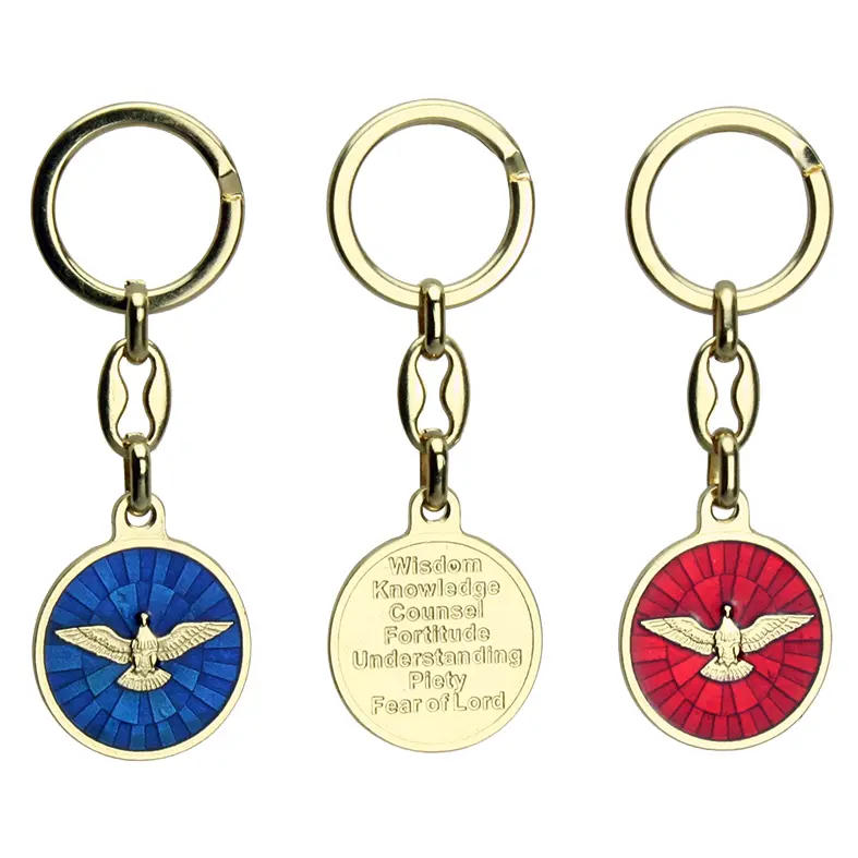 Porte-clés St Esprit › 30mm - metal/emaillé assorti