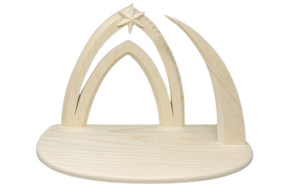 Cabane+plateau en bois pour personnage Aida 12cm/natur