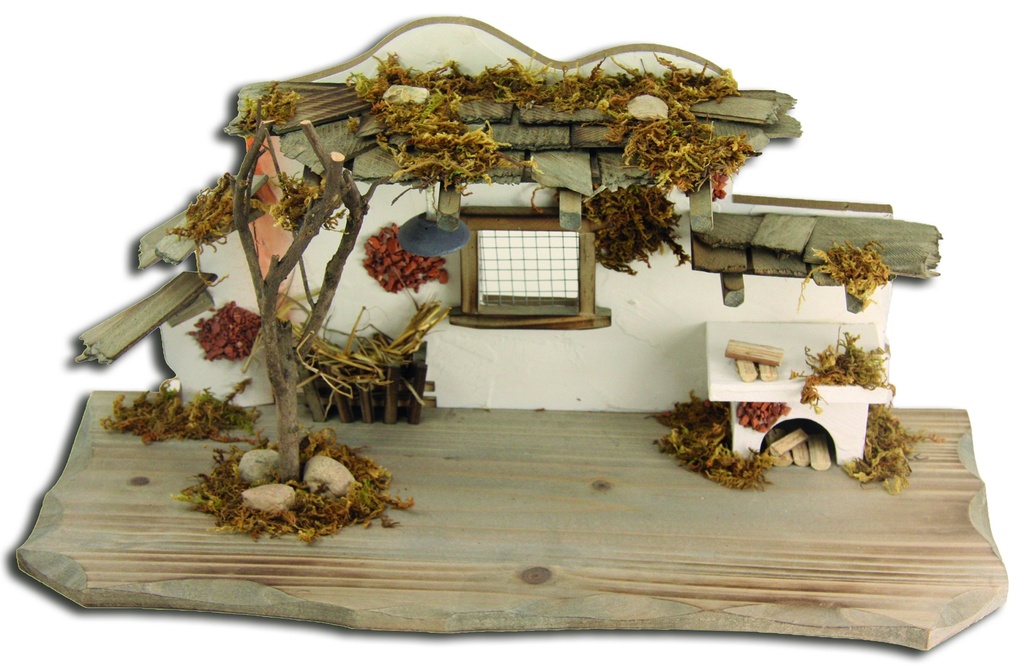 Cabane vide/bois - pers. H 7cm - 45x18x22cm