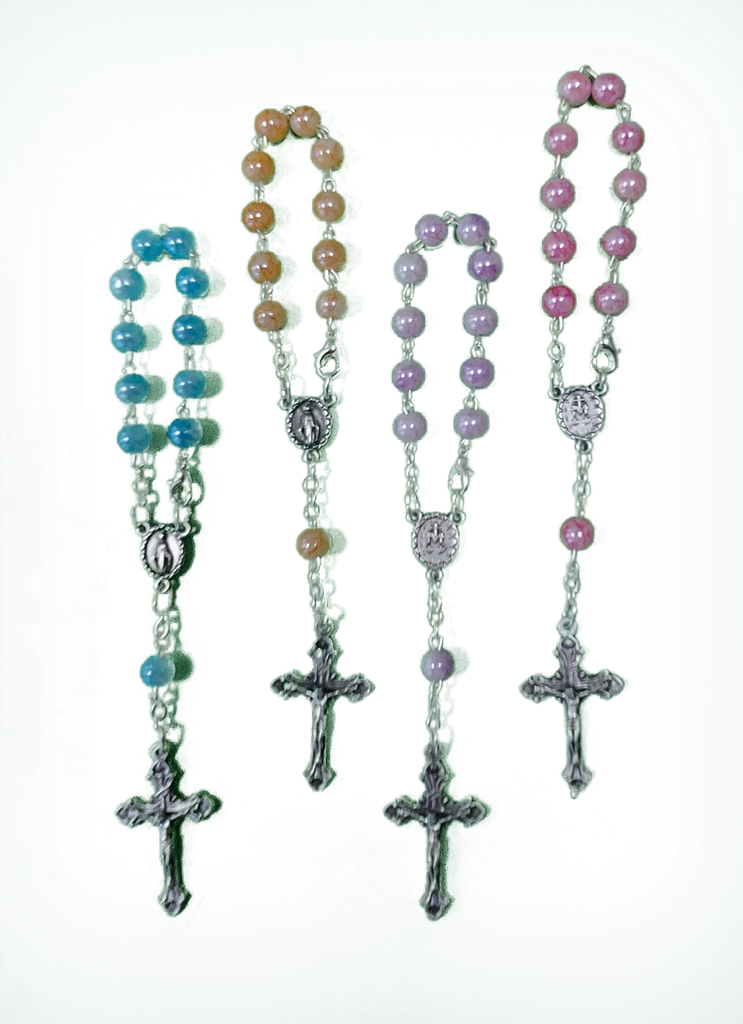 Tientje met slotje - glas - assorti (⌀ 6mm)