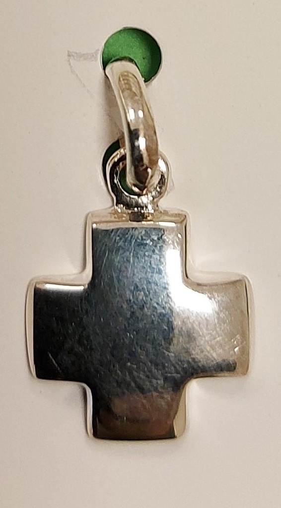 Croix lisse - Argent 925‰ rhodié (10x10mm)