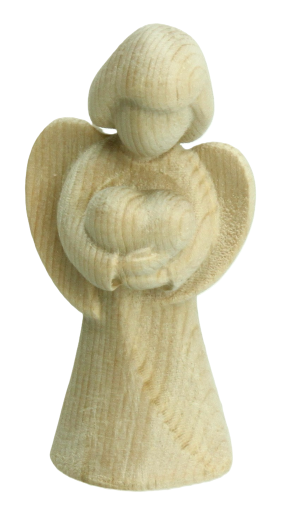 Angelot coeur du paradis - bois sculpté - 5cm - natur