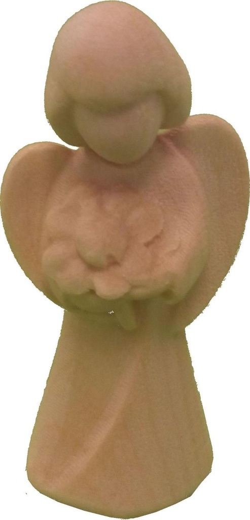 Paradijsengel klaverblad - houtsnijwerk - 5cm - natur
