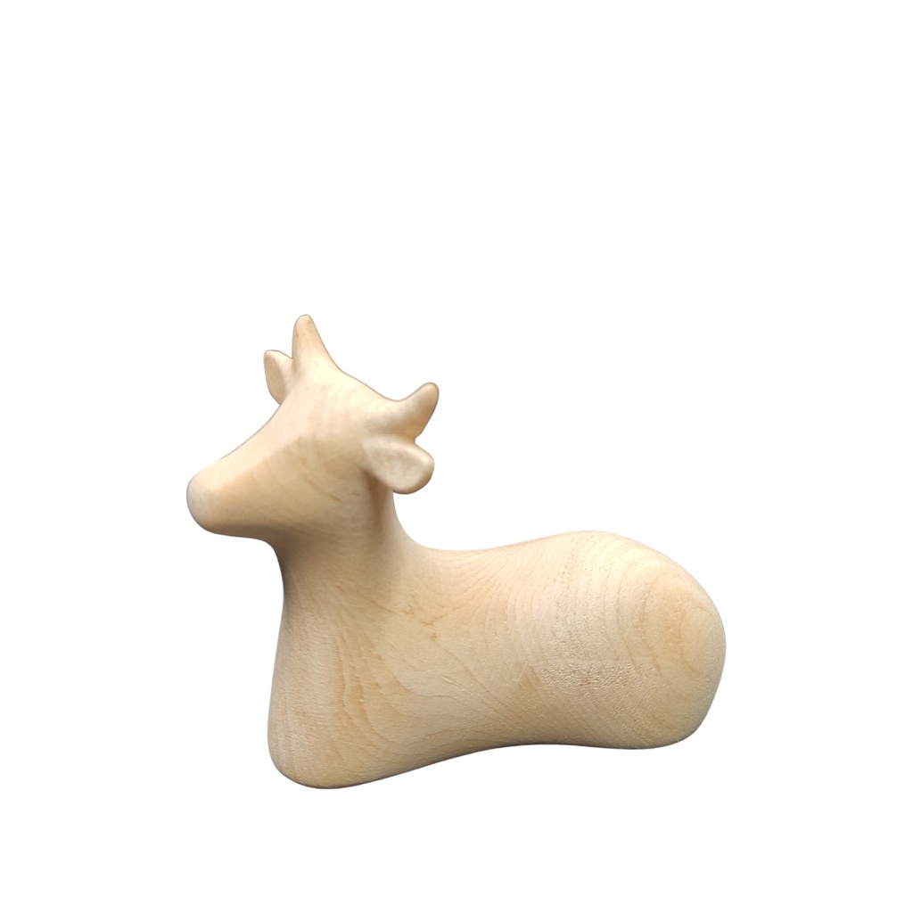 Boeuf "Zirbe"-collection - H 12cm - bois sculpté/naturel