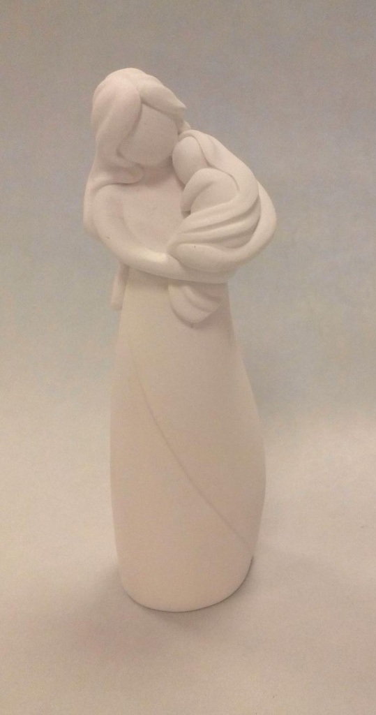 Statue Mother and Child - resin/white - 13cm