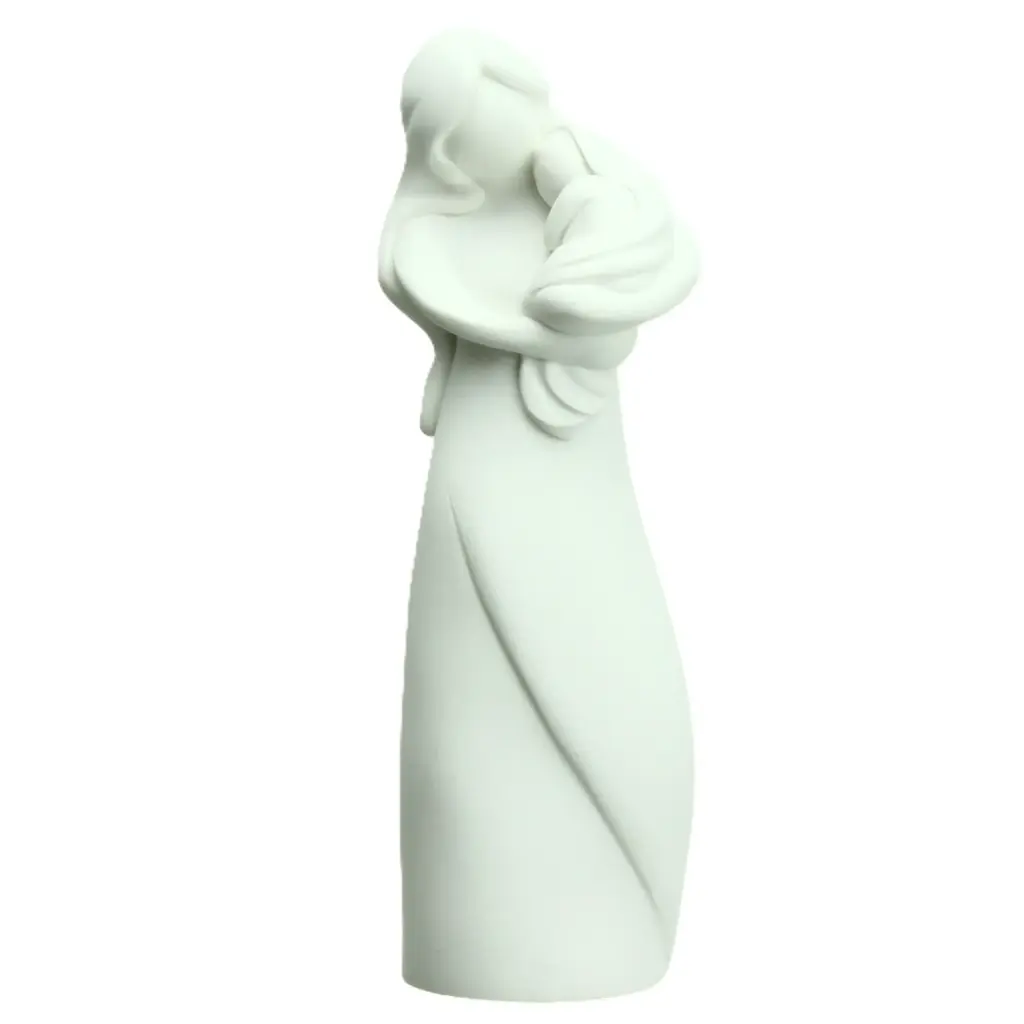 Statue Mutter und Kind - Poly/Weiss - 13cm