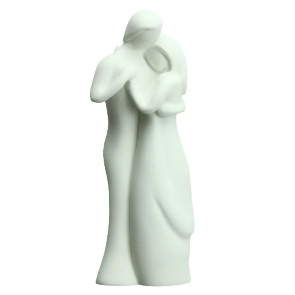 Beeld 'De Verliefden' - kunsthars/wit - 13cm