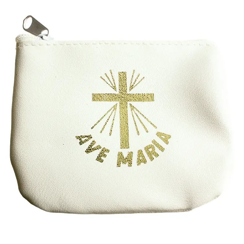 Etui chapelet - blanc - Ave Maria (90x70mm)