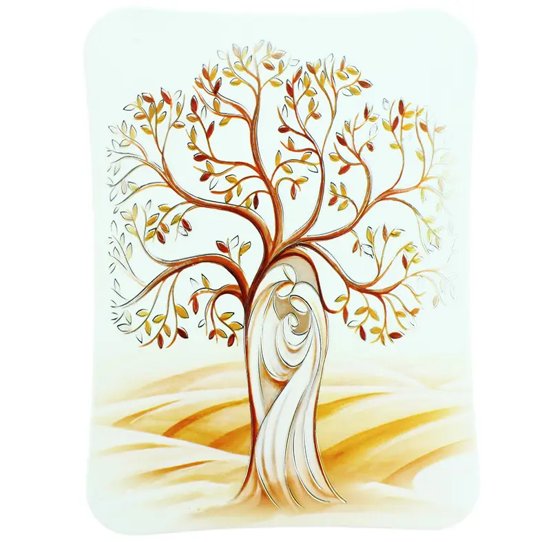Kader polystone - Levensboom/familie - gekleurd/zilver (235x175mm)