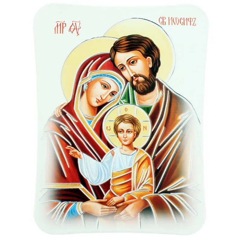 Bildrame Poly - Hl.Familie ikone - coloriert/silber (235x175mm)
