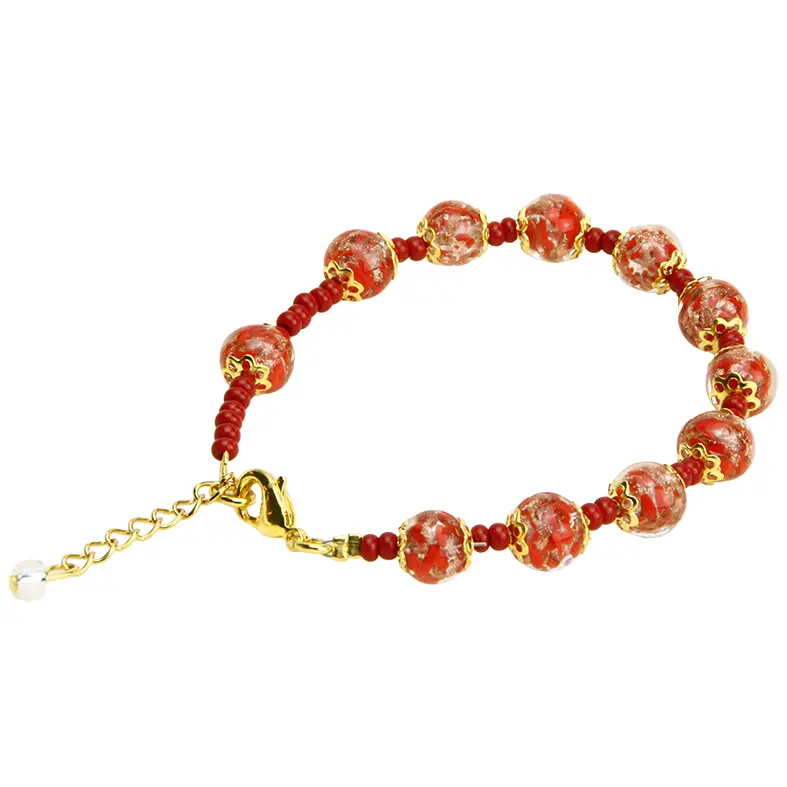 Armband/Mini-Rosenkranz - Venizian Glass - Rott (Ø8mm)